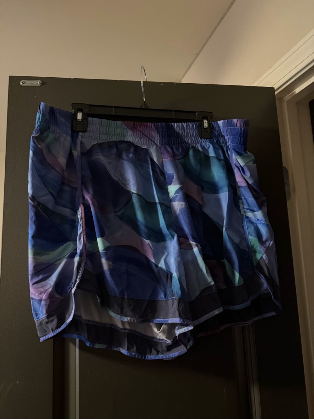 Athleta Multicolor Blue Abstract Athletic Shorts